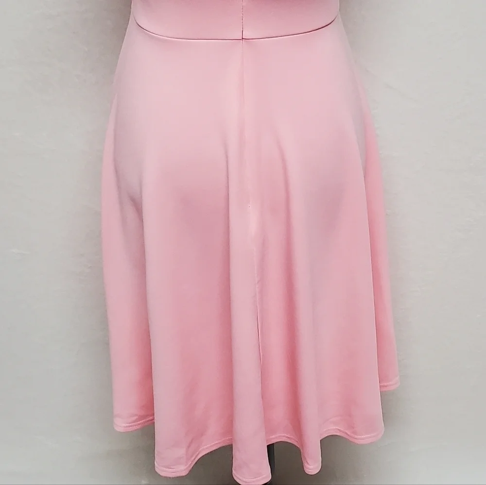 GRACE KARIN Women's Cocktail Bubblegum Pink Sleeveless Wrap V-Neck A-line Dress
